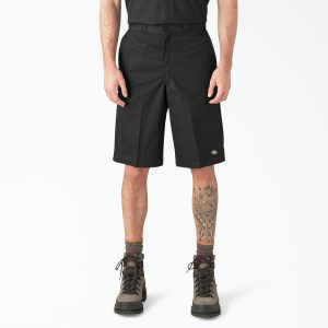 Loose Fit Flat Front Work Shorts. 13